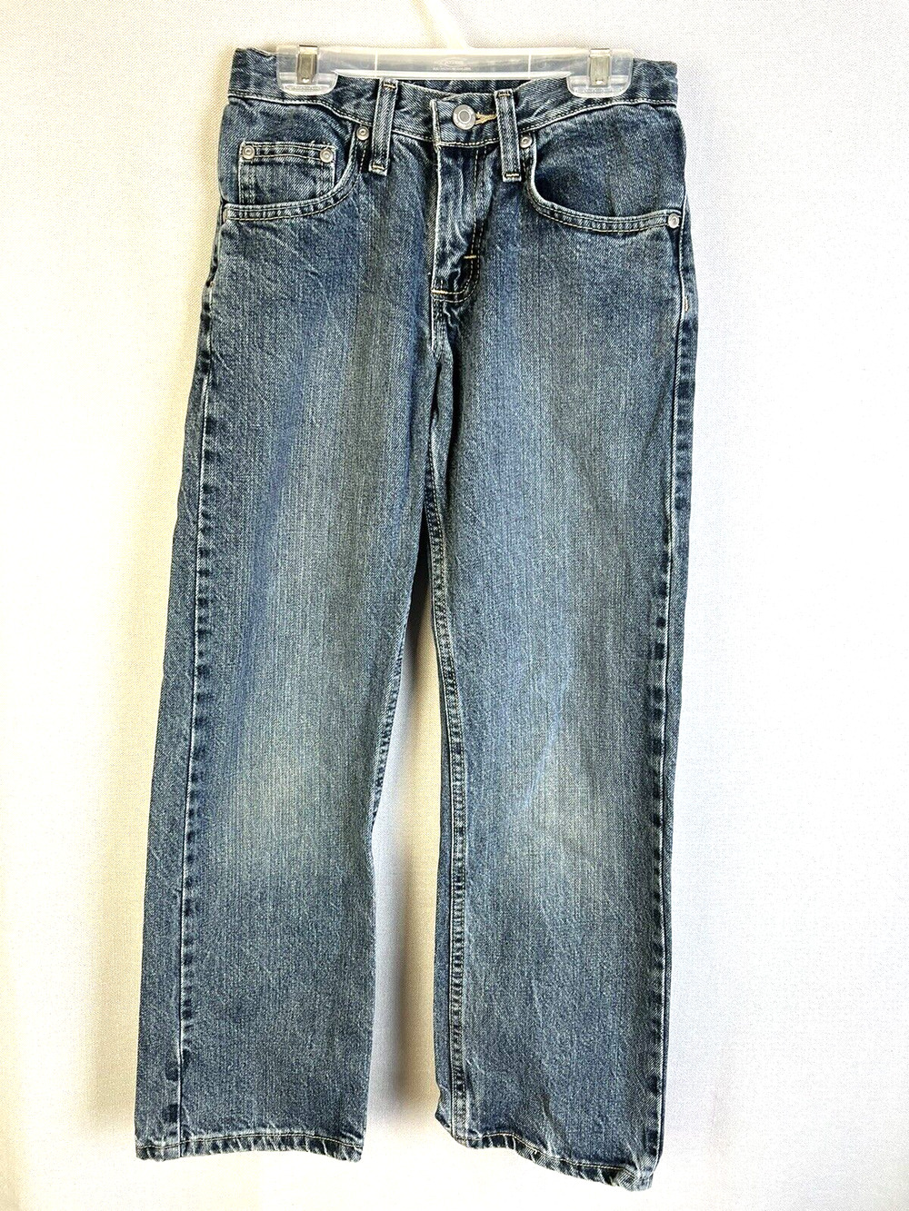 Lee Premium Jeans Girl's 12S Straight Leg Denim Adjustable Waist Medium Wash
